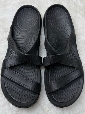 NuuSol Hailey Recovery Slides Womens 7 Black Foam Comfort Orthopedic Made In USA